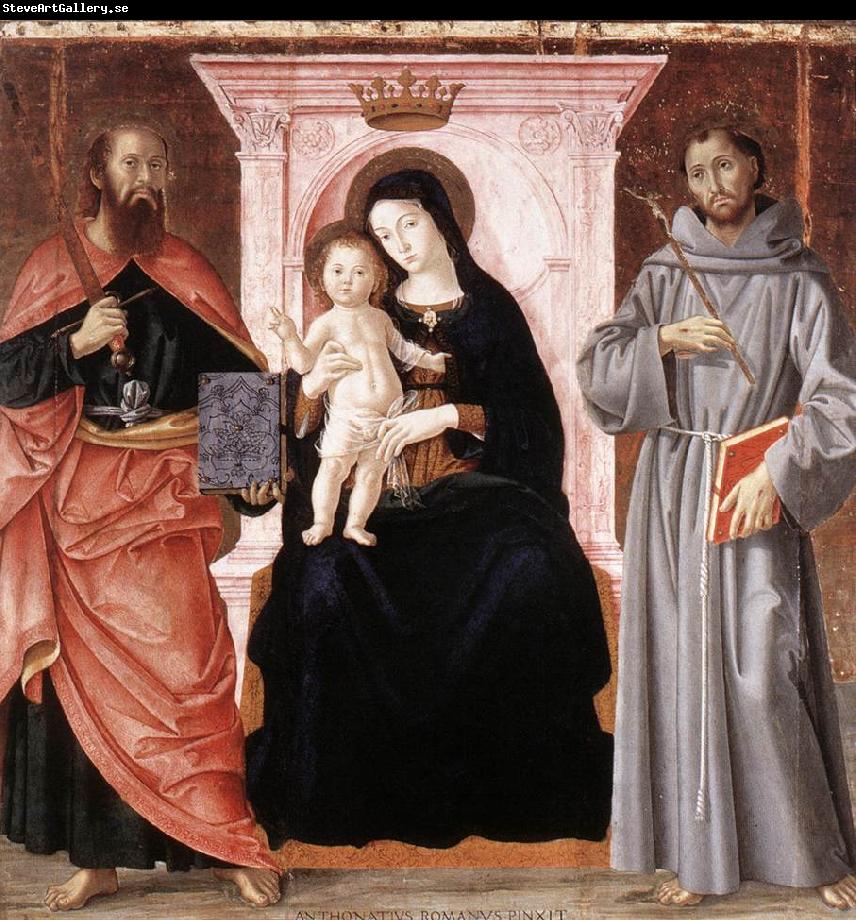 ANTONIAZZO ROMANO Madonna Enthroned with the Infant Christ and Saints jj